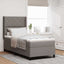 Box spring seng med pude Gråbrun 200 x 90 cm Stof