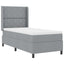 Box spring seng med pude Lysegrå 200 x 100 cm Stof