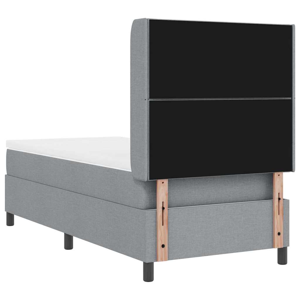 Box spring seng med pude Lysegrå 200 x 100 cm Stof