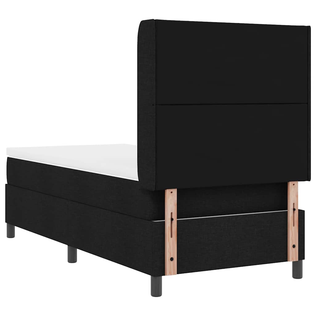 Box spring seng med pude med hovedgærde Sort 200 x 100 cm Stof
