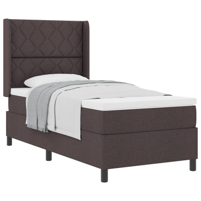 Box spring seng med pude Mørk Brun 200 x 100 cm Stof