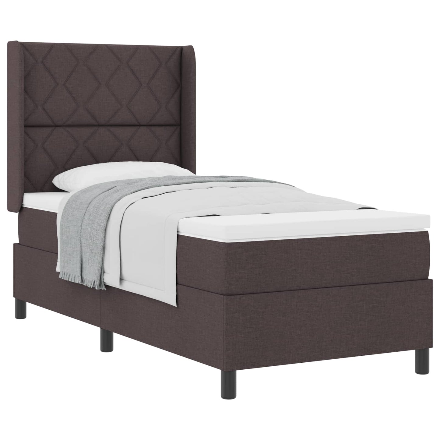 Box spring seng med pude Mørk Brun 200 x 100 cm Stof