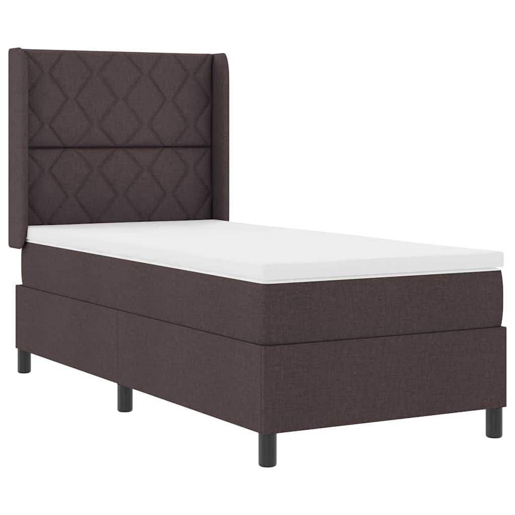 Box spring seng med pude Mørk Brun 200 x 100 cm Stof