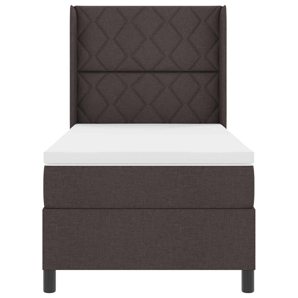 Box spring seng med pude Mørk Brun 200 x 100 cm Stof