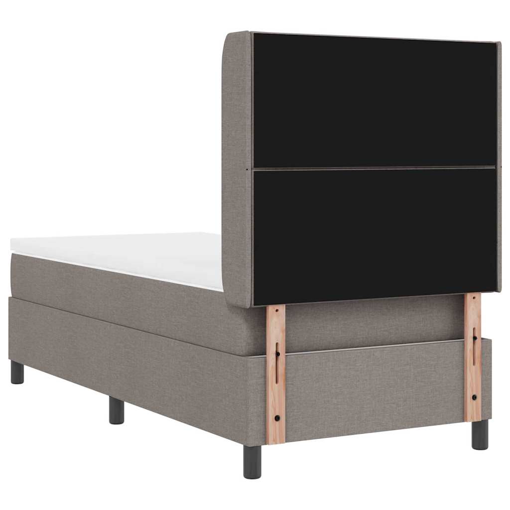 Box spring seng med pude Gråbrun 200 x 100 cm Stof