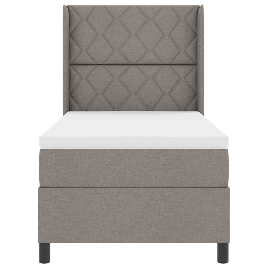 Box spring seng med pude Gråbrun 200 x 100 cm Stof