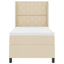 Box spring seng med pude med hovedgærde Creme 200 x 100 cm Stof