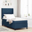 Box spring seng med hovedgærde Blå 200 x 100 cm Stof