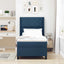 Box spring seng med hovedgærde Blå 200 x 100 cm Stof