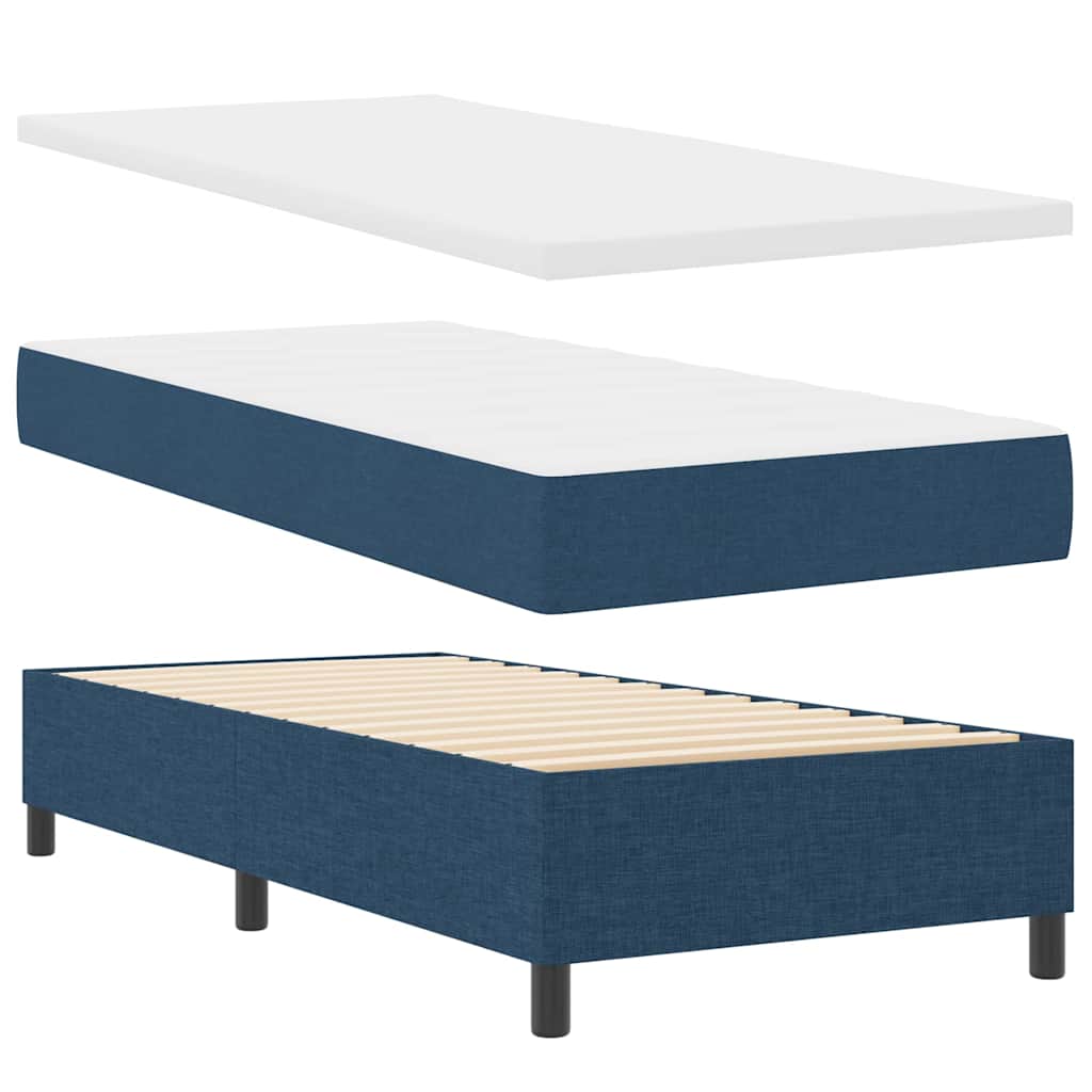Box spring seng med hovedgærde Blå 200 x 100 cm Stof