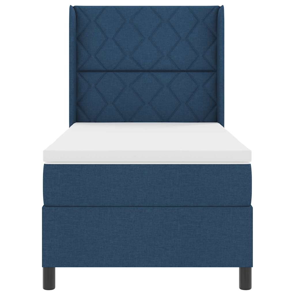Box spring seng med hovedgærde Blå 200 x 100 cm Stof