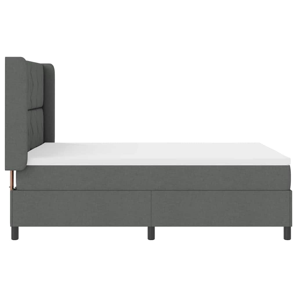 Box spring seng med pude Mørkegrå 190 x 140 cm Stof