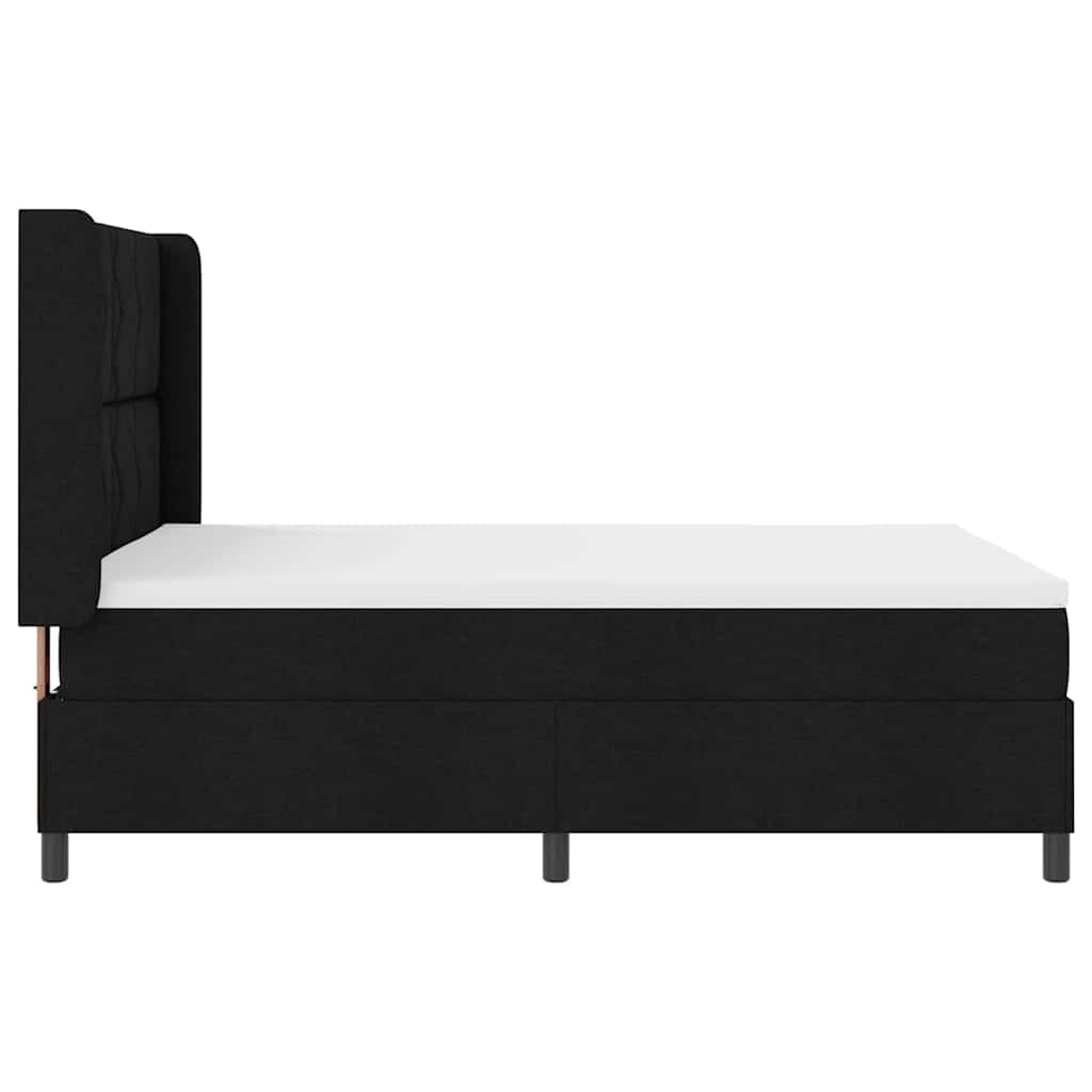 Box spring seng med pude med hovedgærde Sort 190 x 140 cm Stof