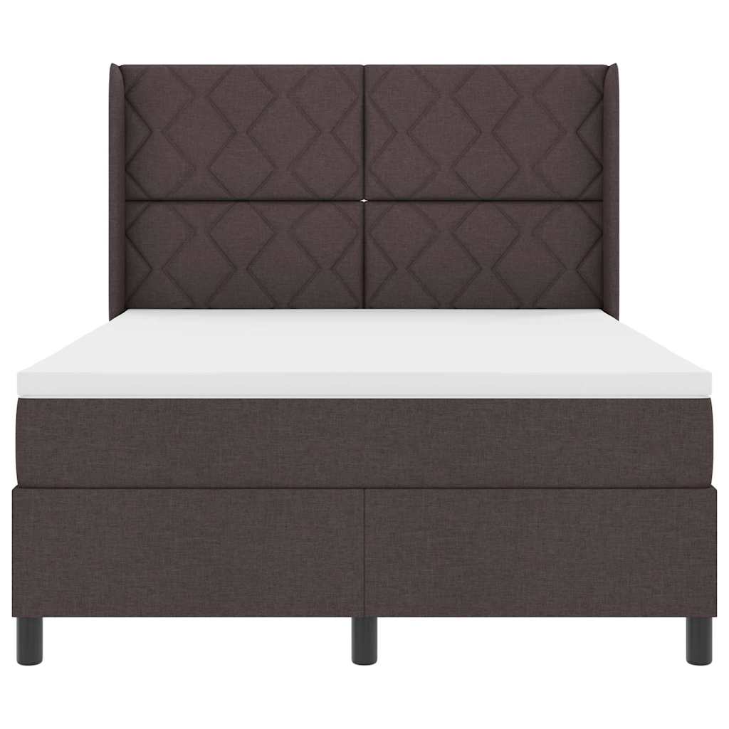 Box spring seng med pude Mørk Brun 190 x 140 cm Stof