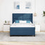 Box spring seng med pude med hovedgærde Blå 190 x 140 cm Stof