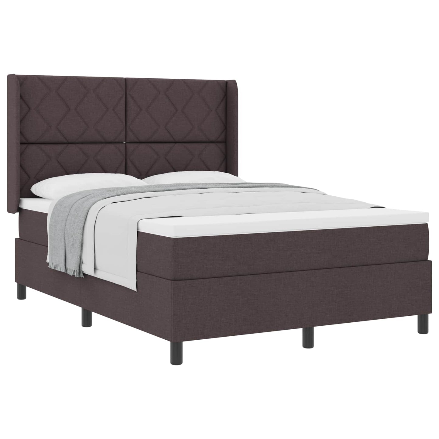 Box spring seng med pude Mørk Brun 200 x 160 cm Stof