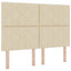 Box spring seng med pude med hovedgærde Creme 200 x 160 cm Stof