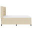 Box spring seng med pude med hovedgærde Creme 200 x 160 cm Stof