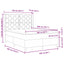 Box spring seng med pude med hovedgærde Creme 200 x 160 cm Stof