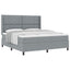 Box spring seng med pude Lysegrå 200 x 180 cm Stof