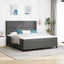 Box spring seng med pude Mørkegrå 200 x 180 cm Stof