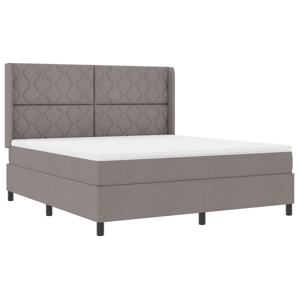 Box spring seng med pude Gråbrun 200 x 180 cm Stof