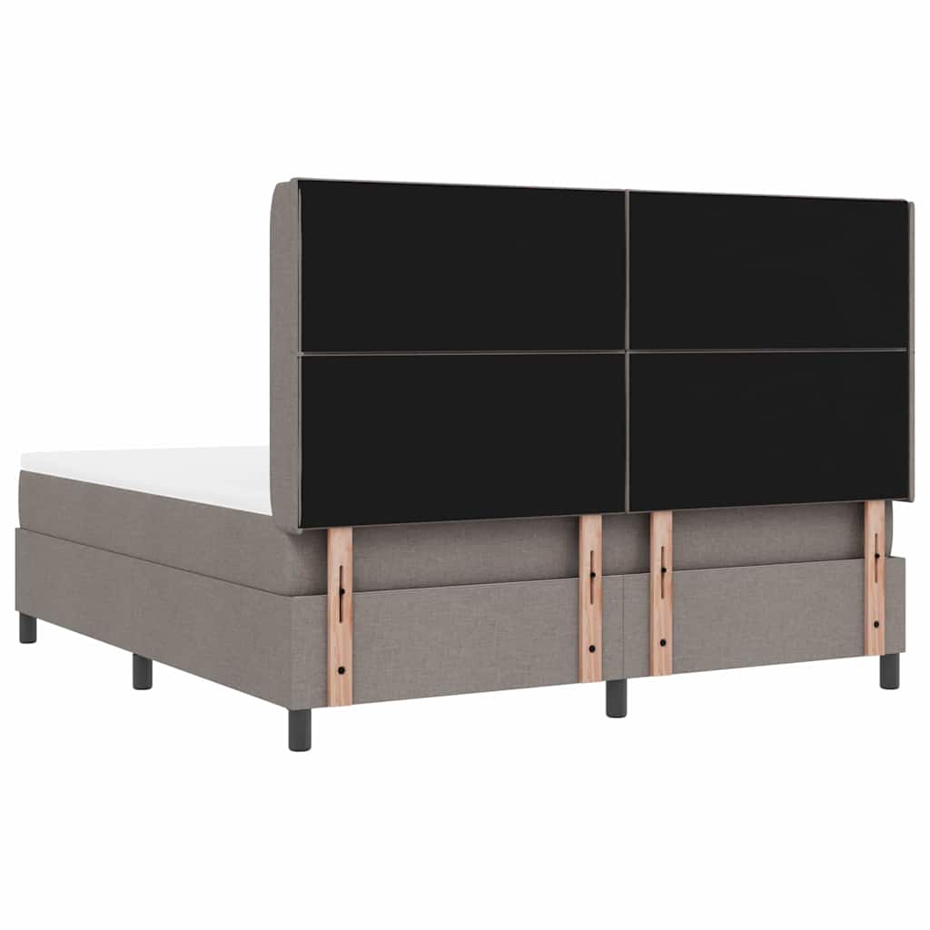 Box spring seng med pude Gråbrun 200 x 180 cm Stof