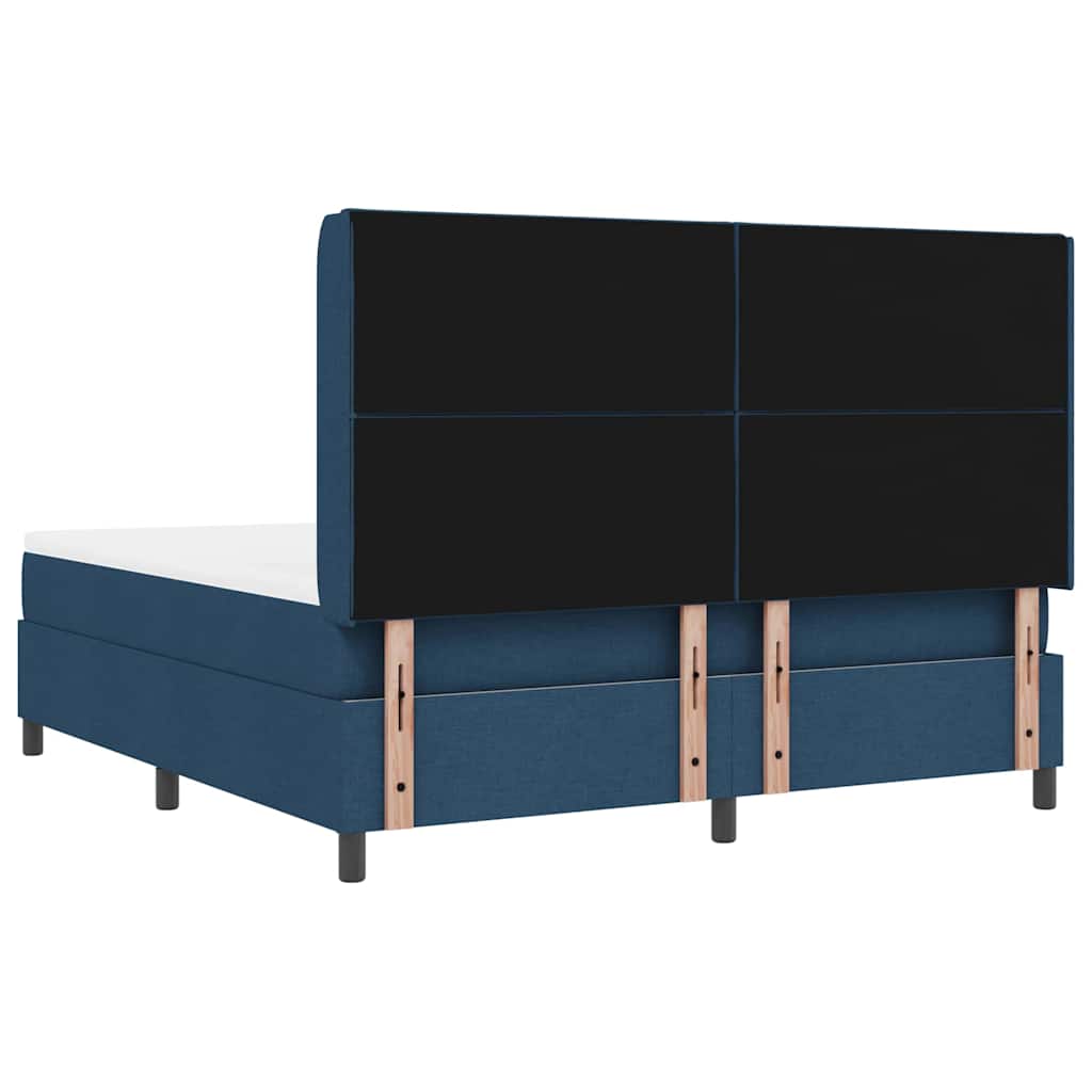 Box spring seng med pude med hovedgærde Blå 200 x 180 cm Stof