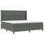 Box spring seng med pude Mørkegrå 200 x 200 cm Stof