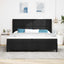 Box spring seng med pude med hovedgærde Sort 200 x 200 cm Stof