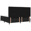 Box spring seng med pude med hovedgærde Sort 200 x 200 cm Stof