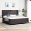 Box spring seng med pude Mørk Brun 200 x 200 cm Stof