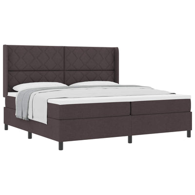 Box spring seng med pude Mørk Brun 200 x 200 cm Stof