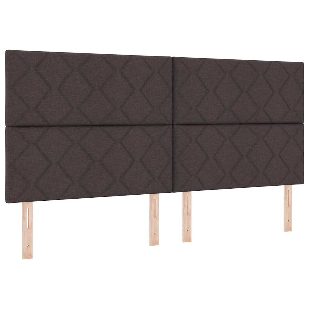 Box spring seng med pude Mørk Brun 200 x 200 cm Stof