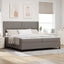 Box spring seng med pude Gråbrun 200 x 200 cm Stof