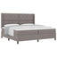Box spring seng med pude Gråbrun 200 x 200 cm Stof