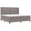 Box spring seng med pude Gråbrun 200 x 200 cm Stof