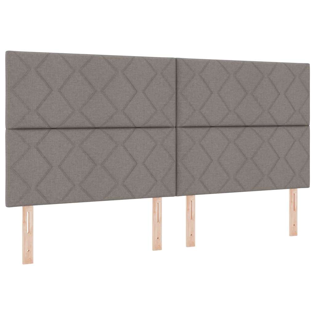 Box spring seng med pude Gråbrun 200 x 200 cm Stof