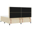 Box spring seng med pude med hovedgærde Creme 200 x 200 cm Stof