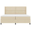 Box spring seng med pude med hovedgærde Creme 200 x 200 cm Stof