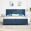Box spring seng med pude med hovedgærde Blå 200 x 200 cm Stof
