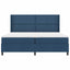 Box spring seng med pude med hovedgærde Blå 200 x 200 cm Stof