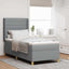 Box spring seng med madras Lysegrå 80 x 200 cm Stof