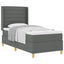 Box spring seng med madras Mørkegrå 80 x 200 cm Stof