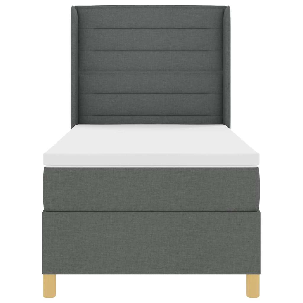 Box spring seng med madras Mørkegrå 80 x 200 cm Stof