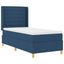 Box spring seng med madras med hovedgærde Blå 80 x 200 cm Stof