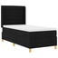 Box spring seng med madras med hovedgærde Sort 90 x 190 cm Stof