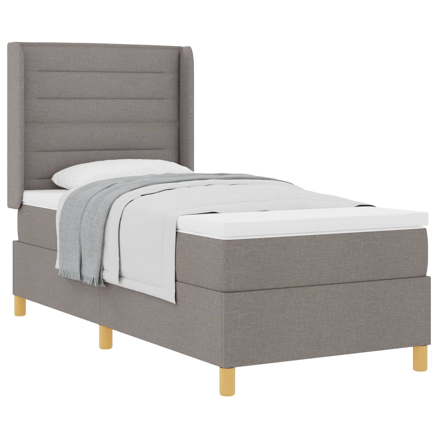 Box spring seng med madras Gråbrun 90 x 190 cm Stof