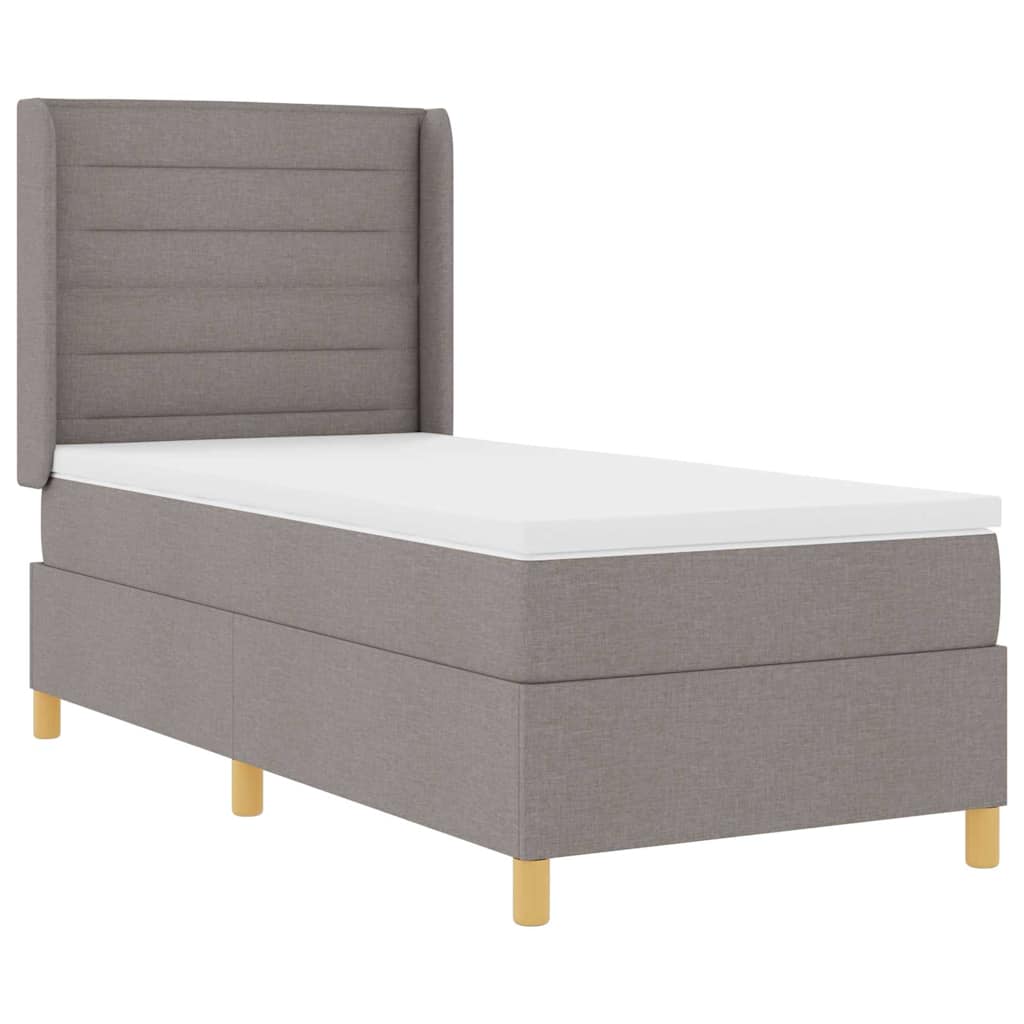 Box spring seng med madras Gråbrun 90 x 190 cm Stof
