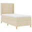 Box spring seng med madras Creme 90 x 190 cm Stof